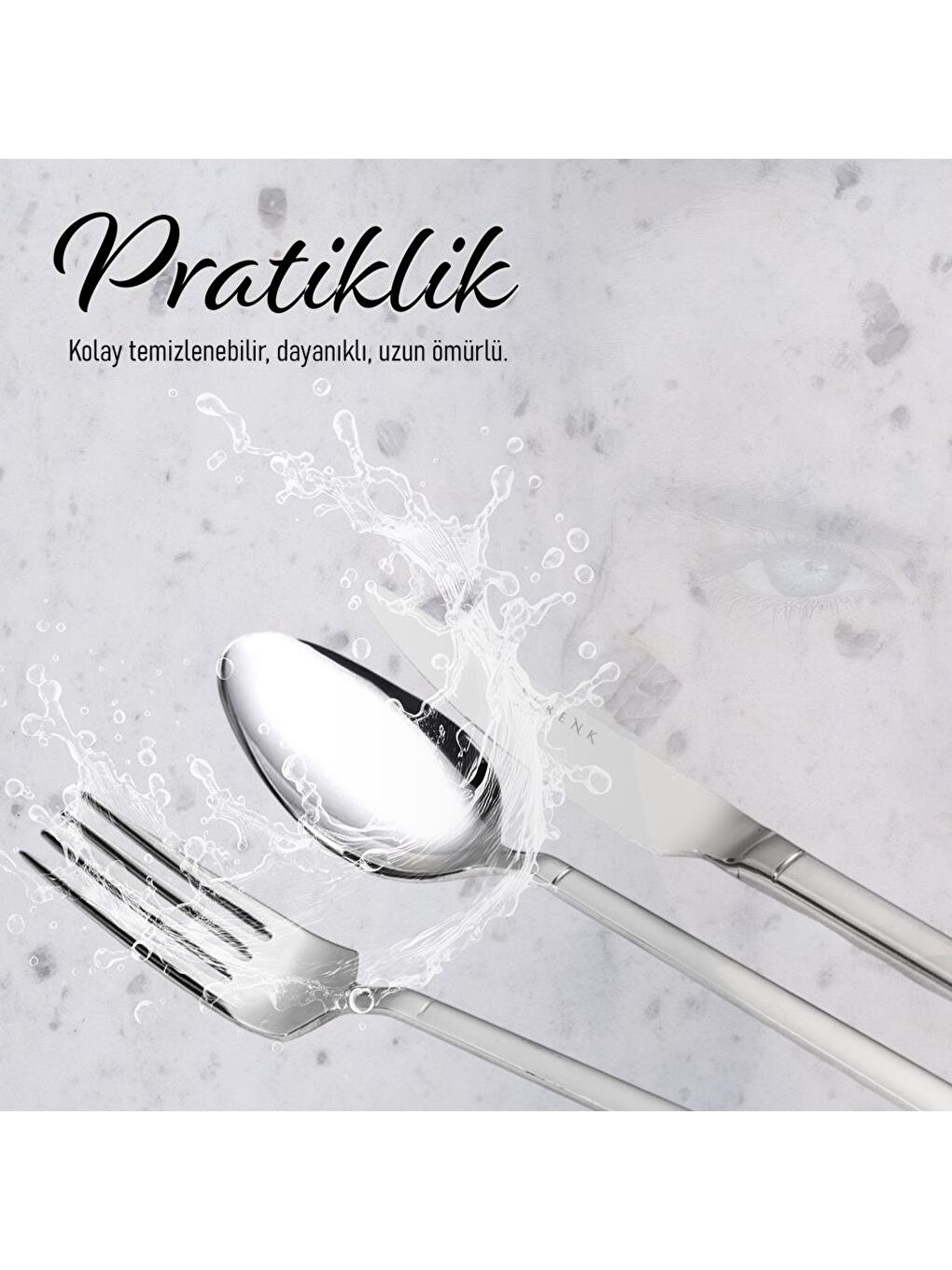 Gri Barselona Çelik Çatal Kaşık Bıçak Takımı 24 Parça, Premium 18/10 Paslanmaz Çelik-6
