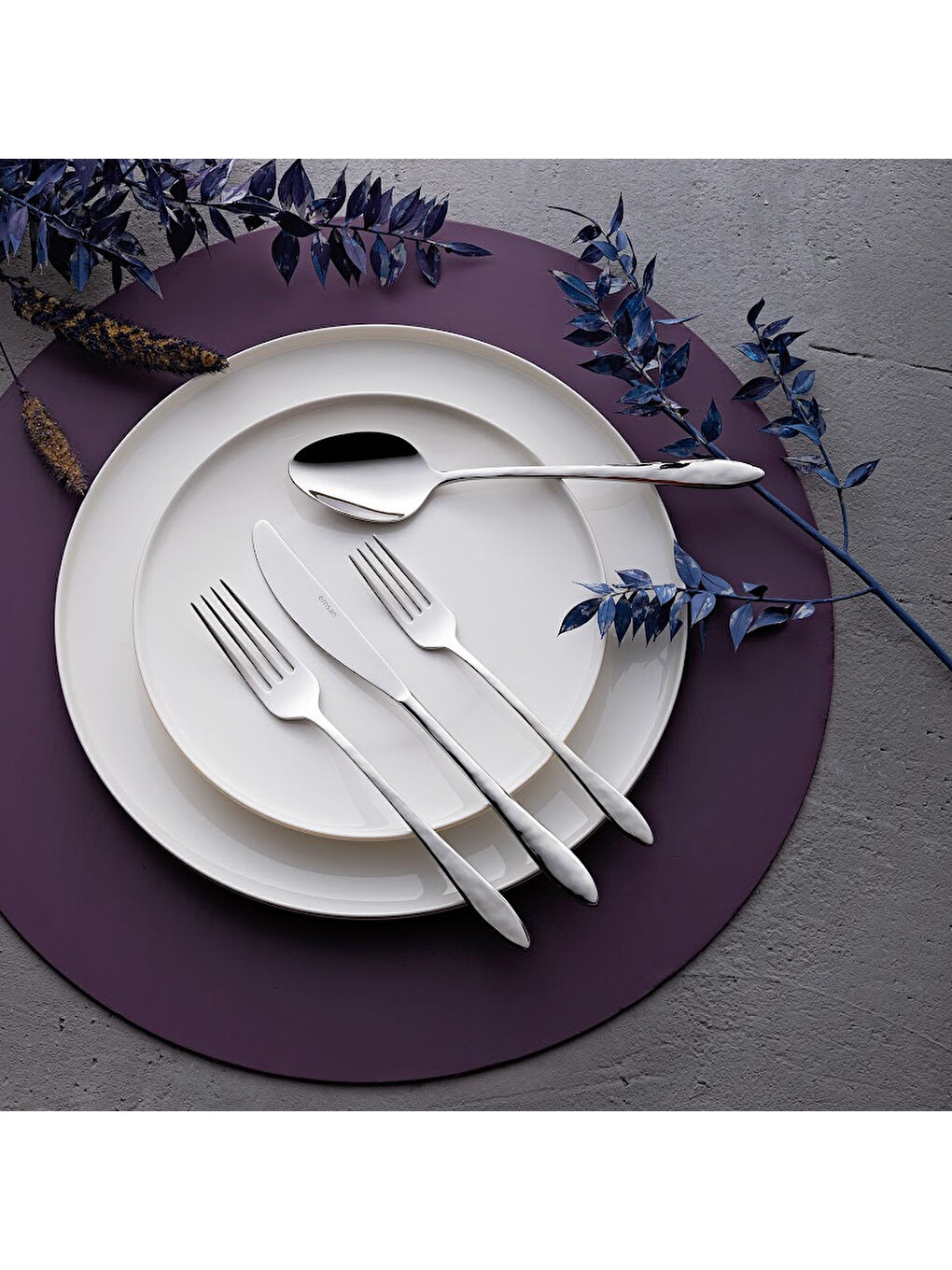 Gri Akasya 24 Parça Kutulu Çatal Kaşık Bıçak Takımı-6