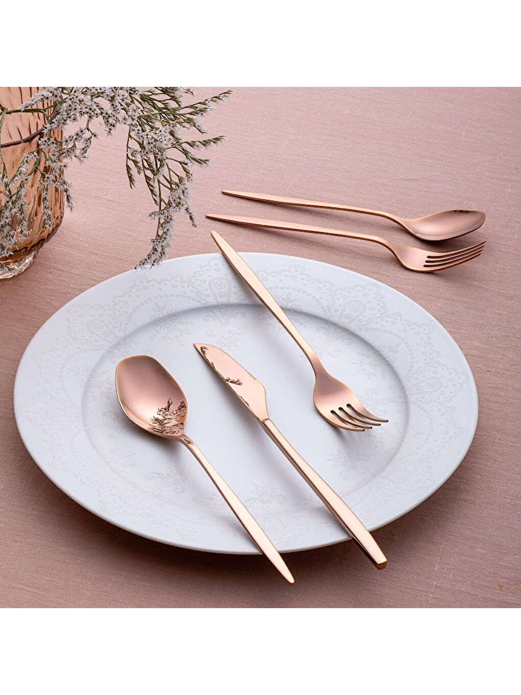 Sarı Alisa 30 Parça Parlak Bronz Kutulu Çatal Kaşık Bıçak Takımı-6