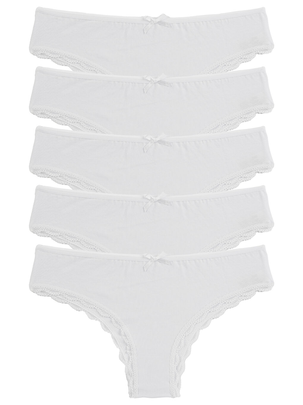 Beyaz Kadın Külot 5 Li Paket Brazillian Mıxcolor