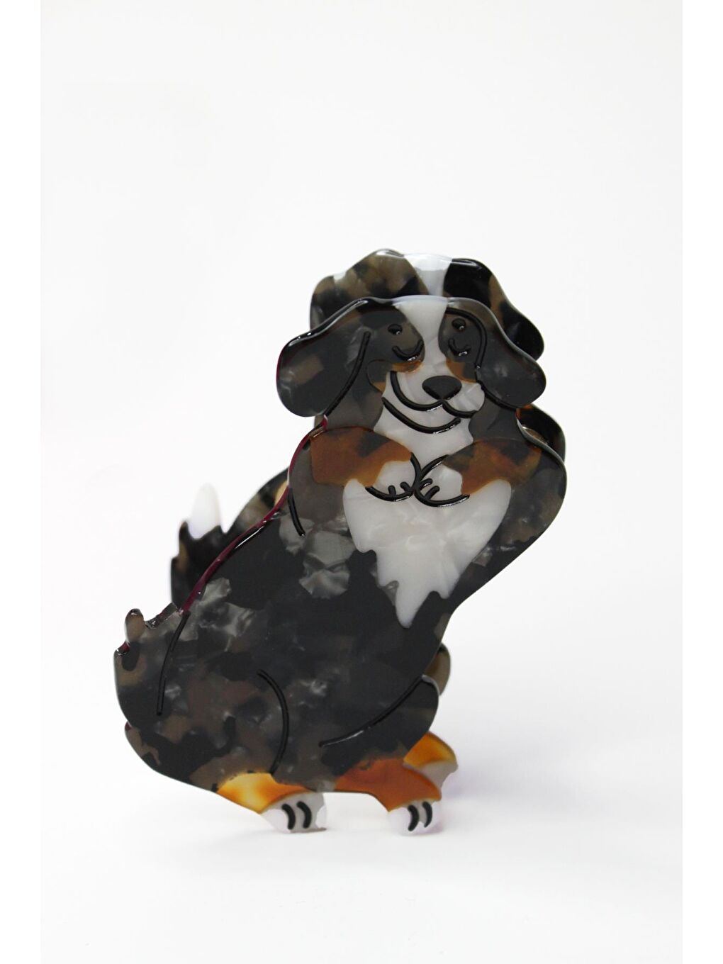 Siyah Bernese Köpekcik Lüks Kemik Mandal Toka