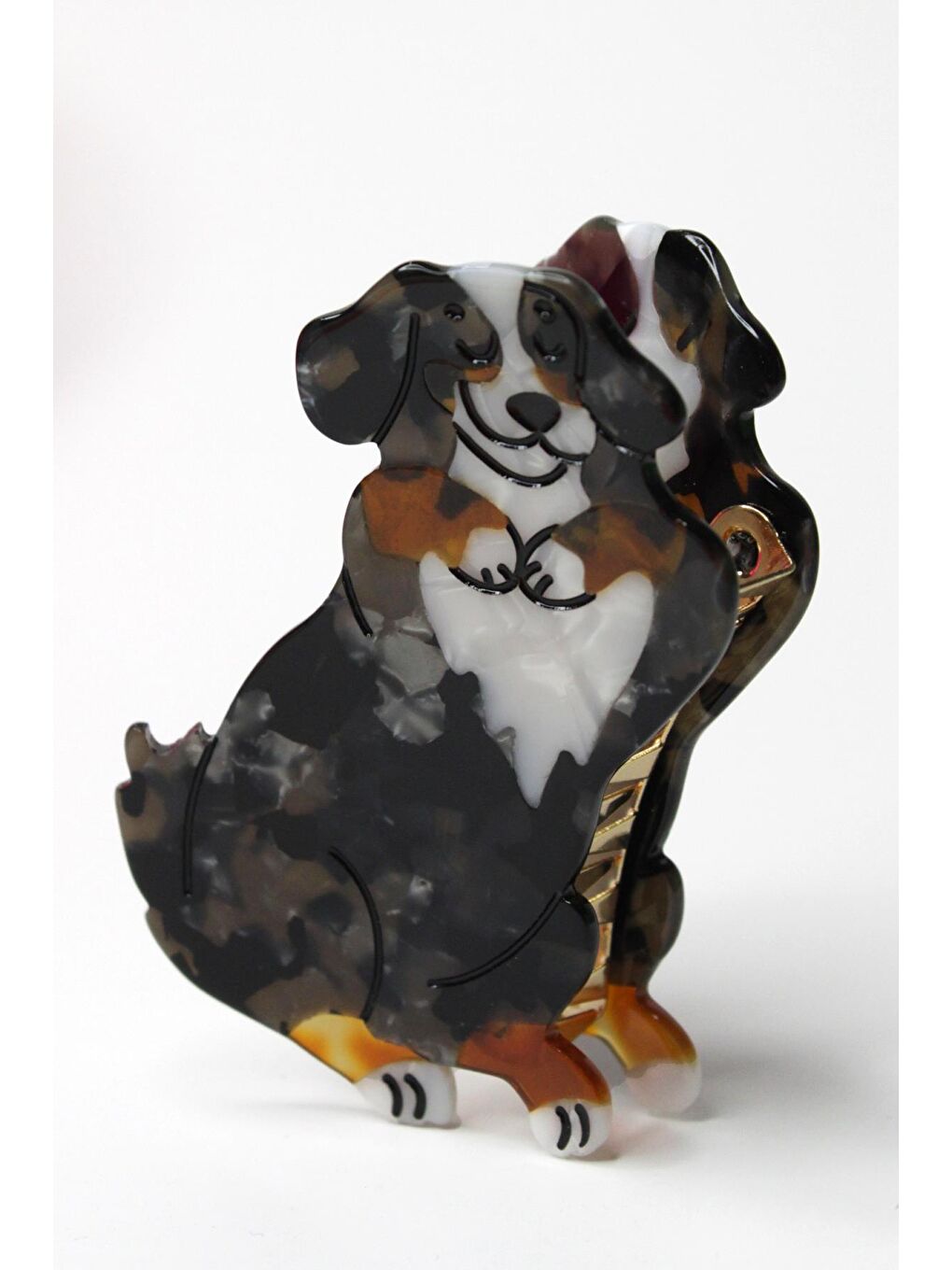 Siyah Bernese Köpekcik Lüks Kemik Mandal Toka-2