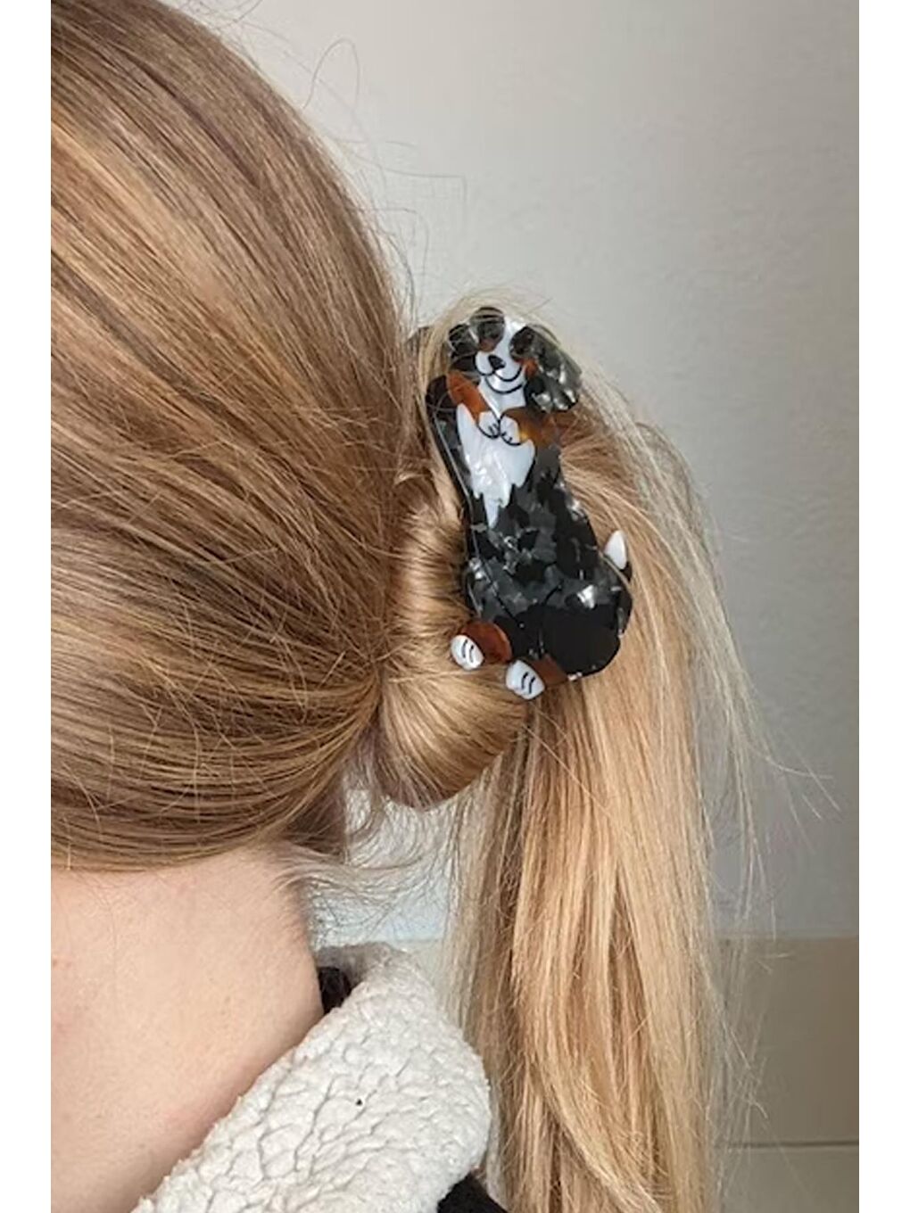 Siyah Bernese Köpekcik Lüks Kemik Mandal Toka-3