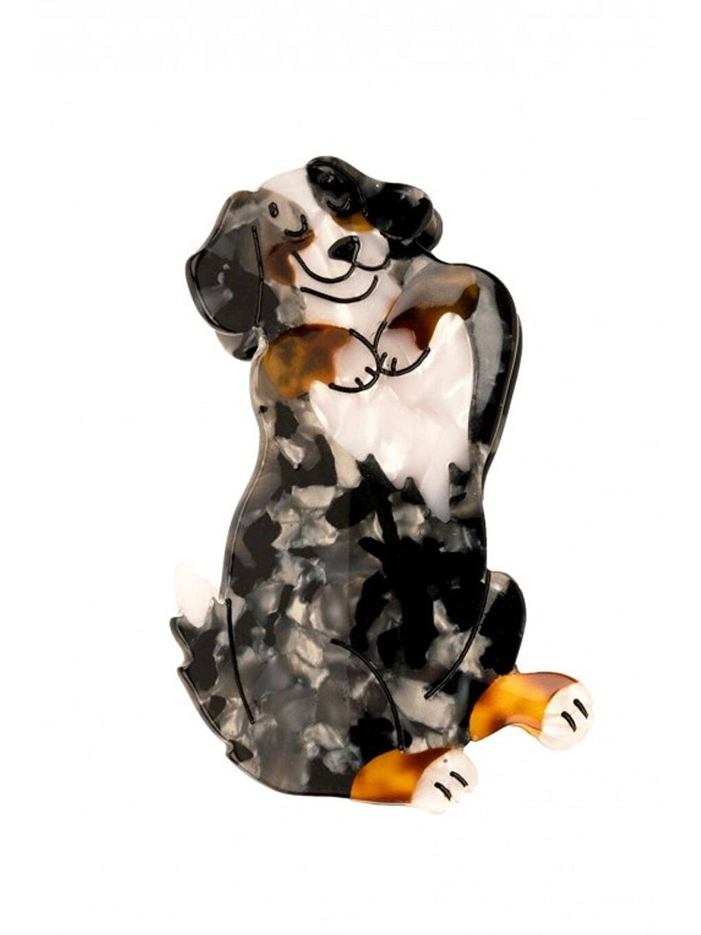 Siyah Bernese Köpekcik Lüks Kemik Mandal Toka-4