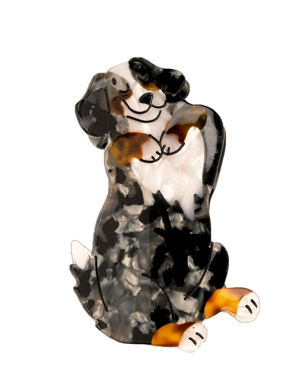 Siyah Bernese Köpekcik Lüks Kemik Mandal Toka-5