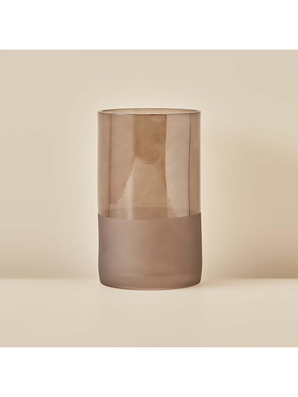 Moon Silindir Cam Vazo Gri