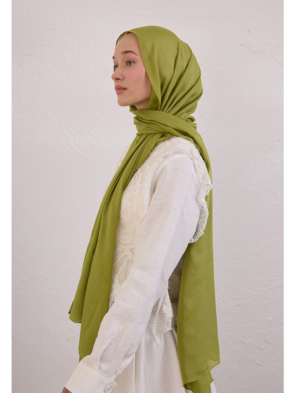 Yeşil Matcha Soft Viskon Şal