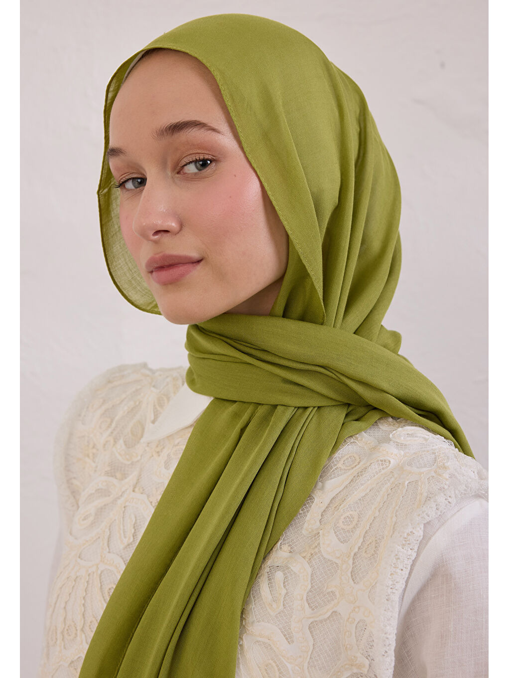 Yeşil Matcha Soft Viskon Şal-1