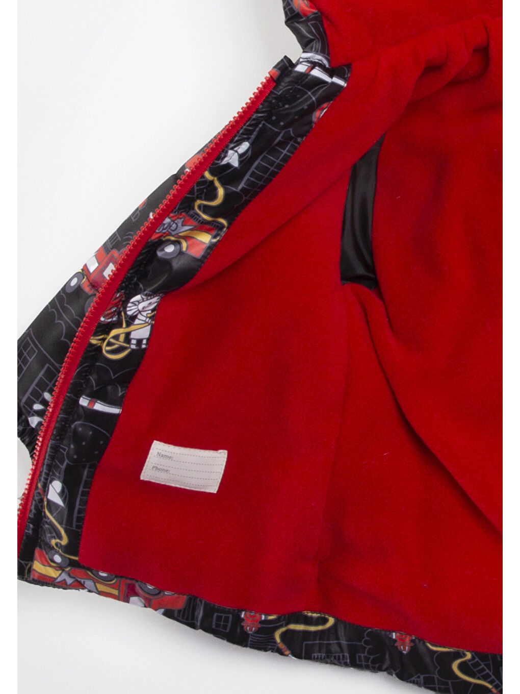 Siyah İtfaiye Desenli Erkek Bebek Mont 22325-2