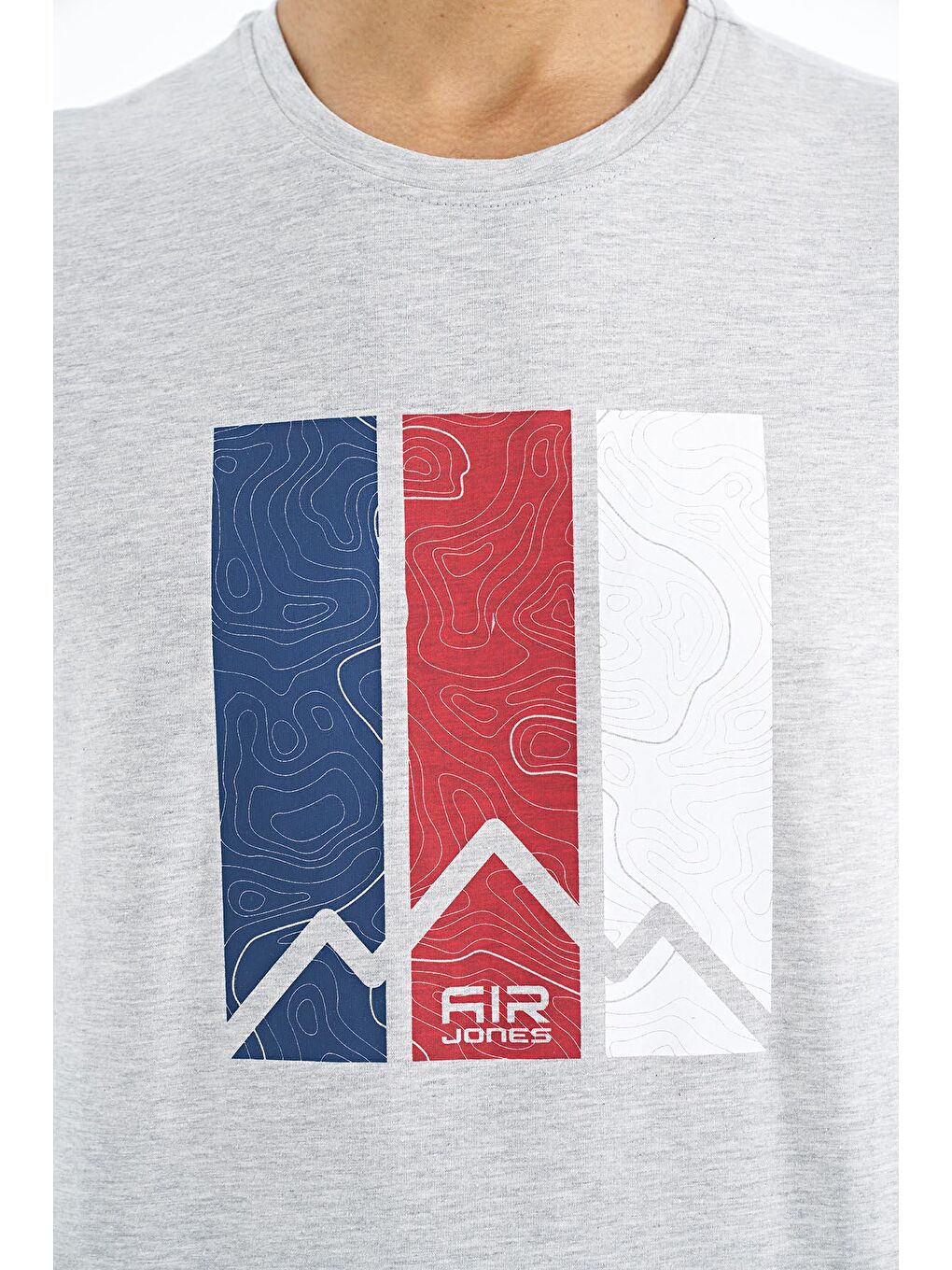 AIR JONES Gri Dean Gri Melanj Standart Kalıp Erkek T-Shirt - 88211 - 1