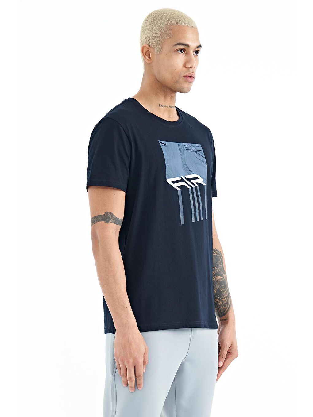 AIR JONES Louis Lacivert Standart Kalıp Erkek T-Shirt - 88202 - 2