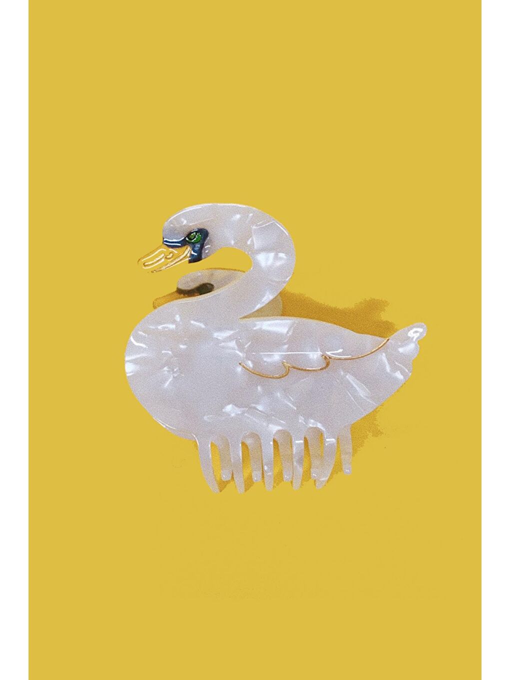 Beyaz Kuğu Lüks Kemik Mandal Toka-1