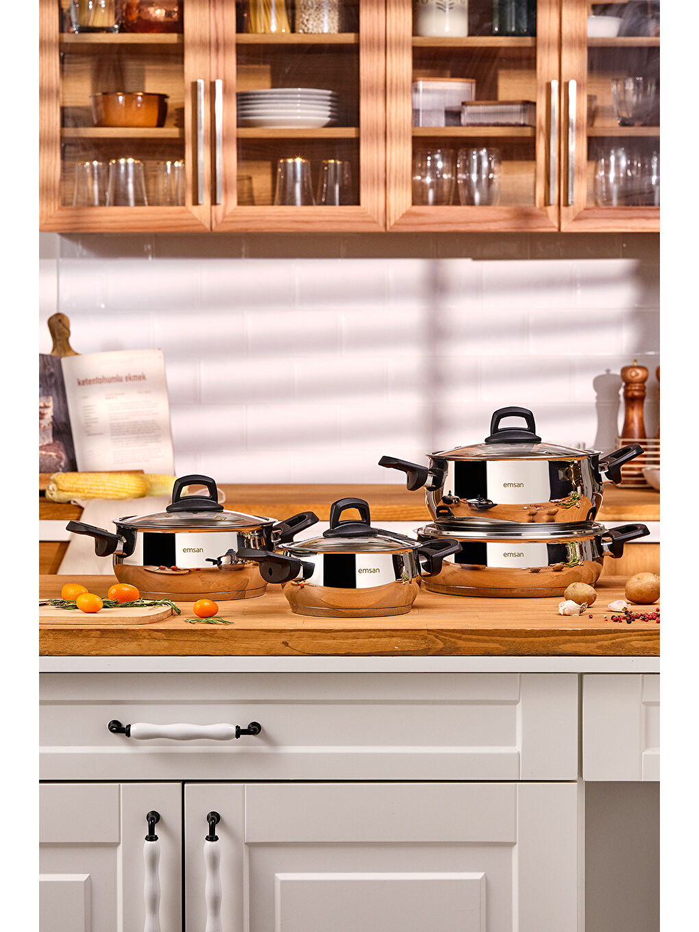 Gri Aren 8 Parça Tencere Seti Çelik-8