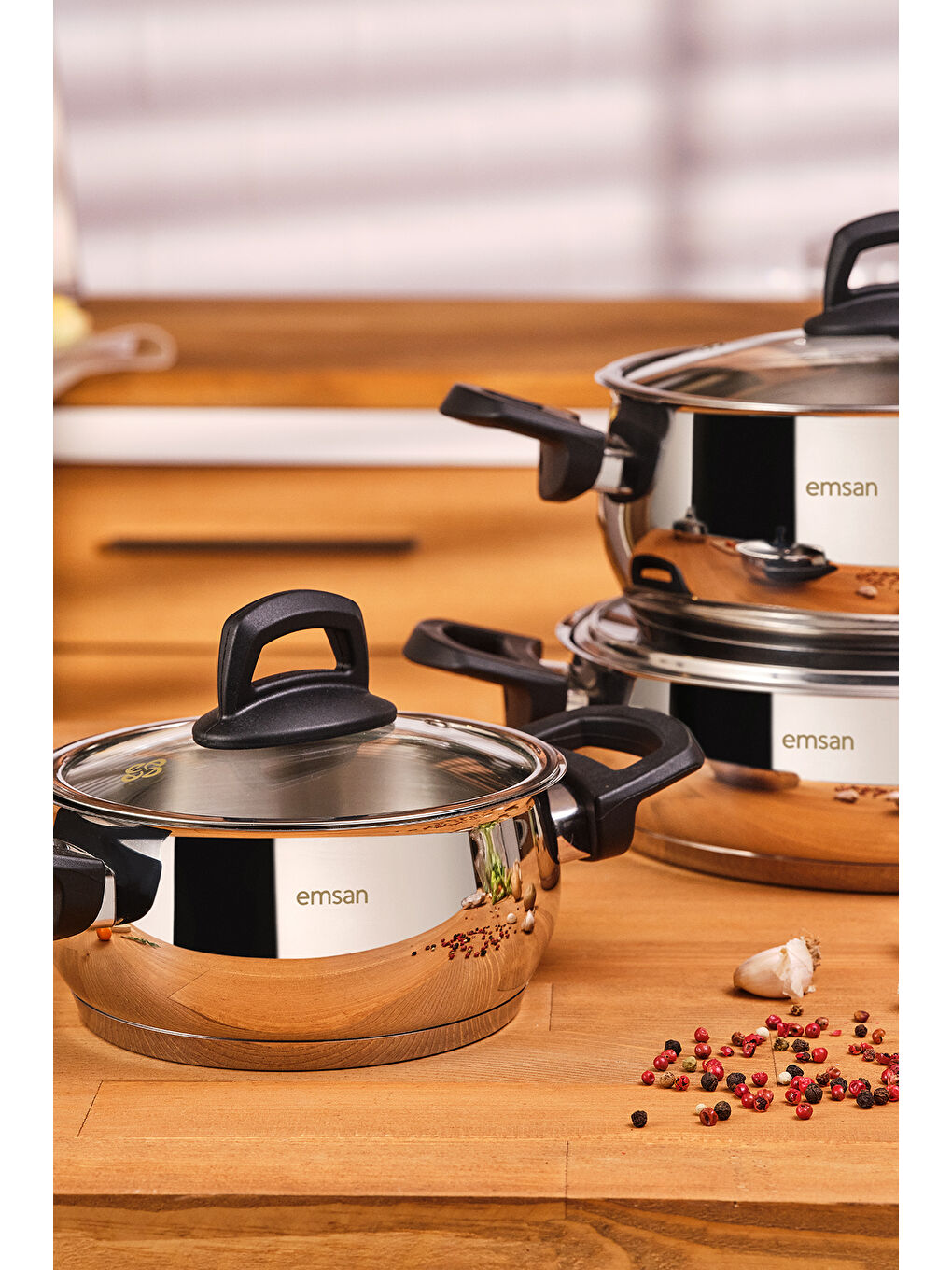 Gri Aren 8 Parça Tencere Seti Çelik-9