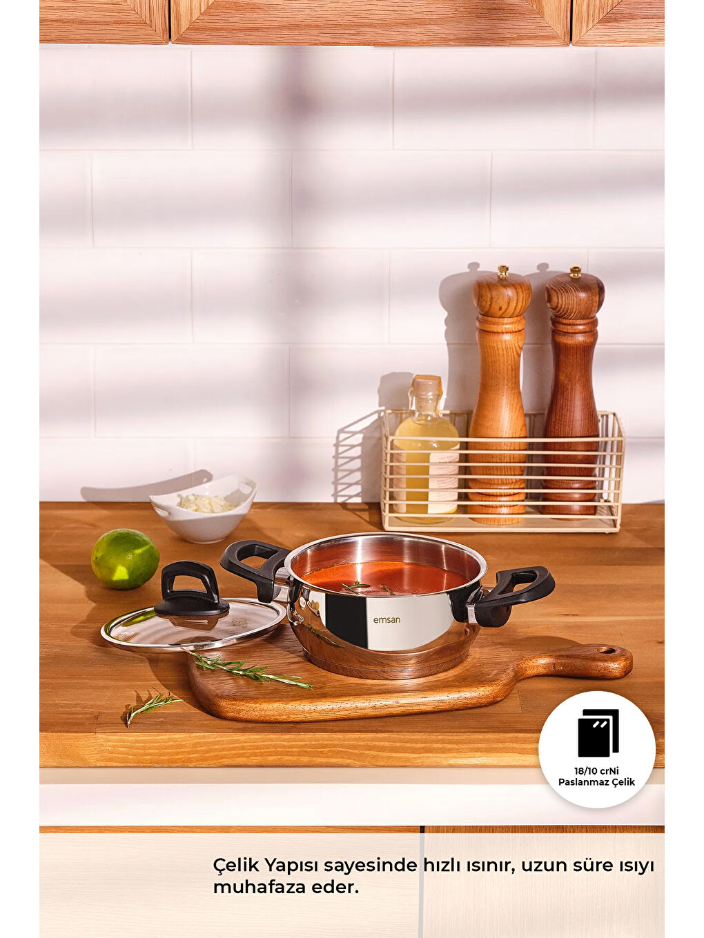 Gri Aren 8 Parça Tencere Seti Çelik-3