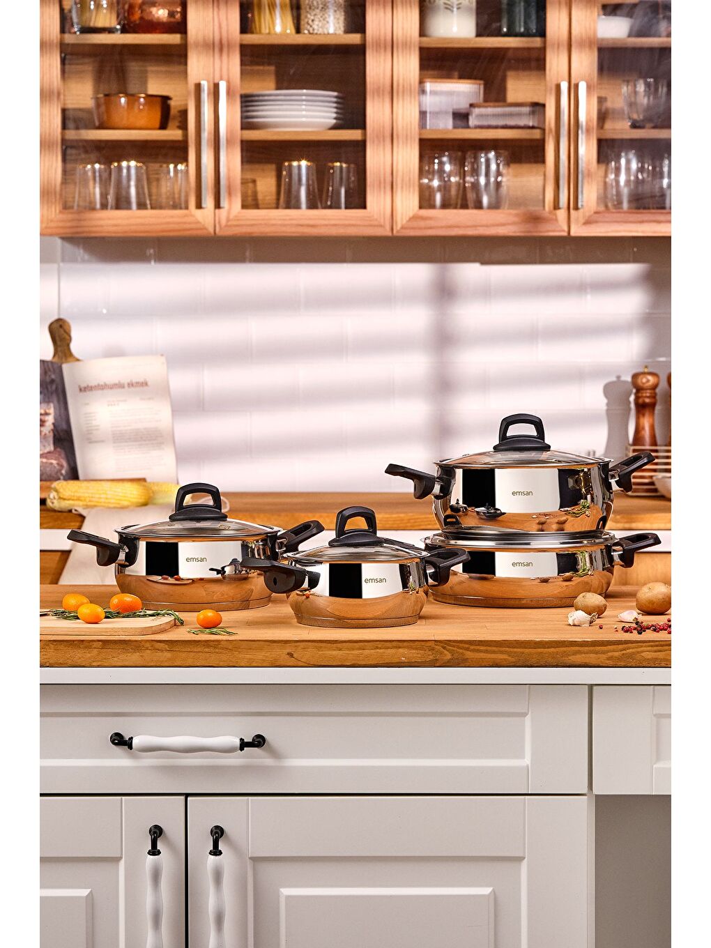 Gri Aren 8 Parça Tencere Seti Çelik-5