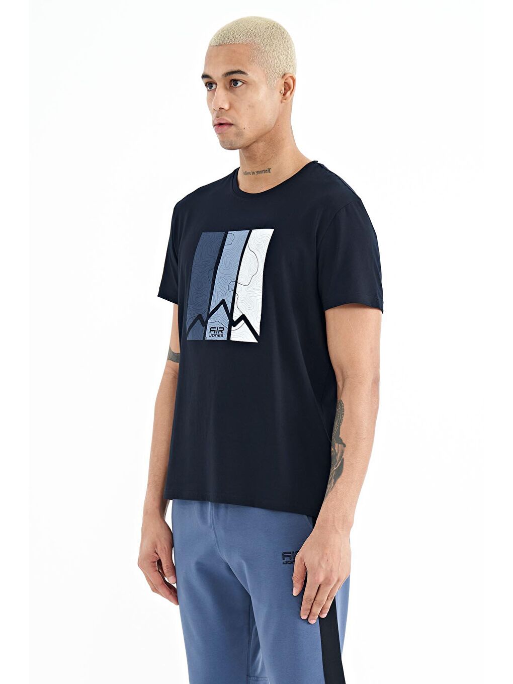 AIR JONES Lacivert Dean Lacivert Standart Kalıp Erkek T-Shirt - 88211 - 3