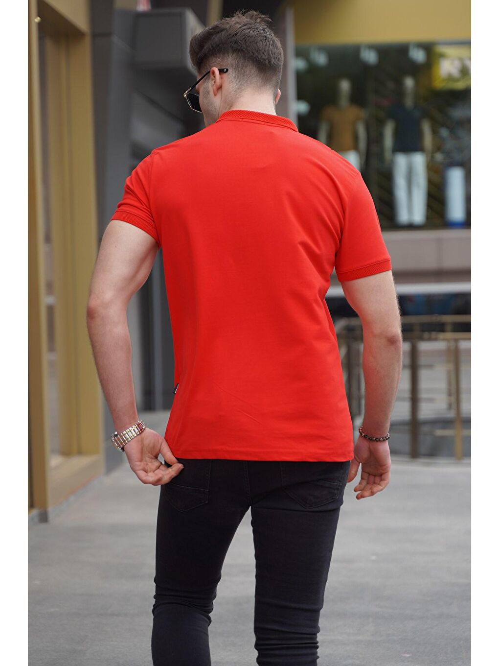 Erkek Polo Yaka Kırmızı Tişört 5822-1