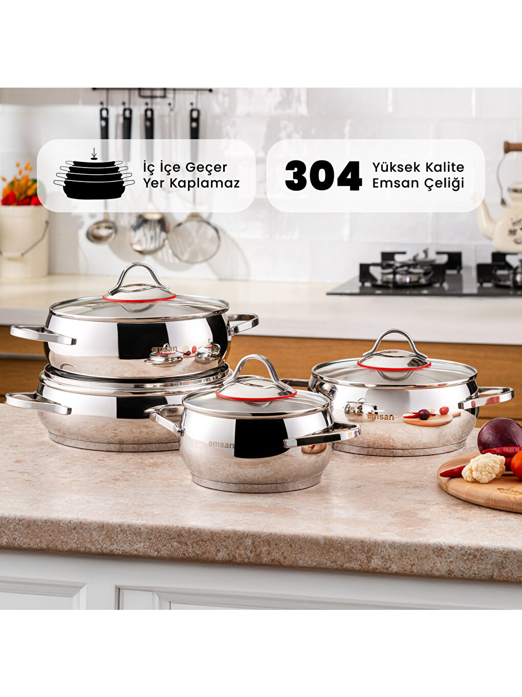 Gri Seylan Tencere Seti 8 Parça-9