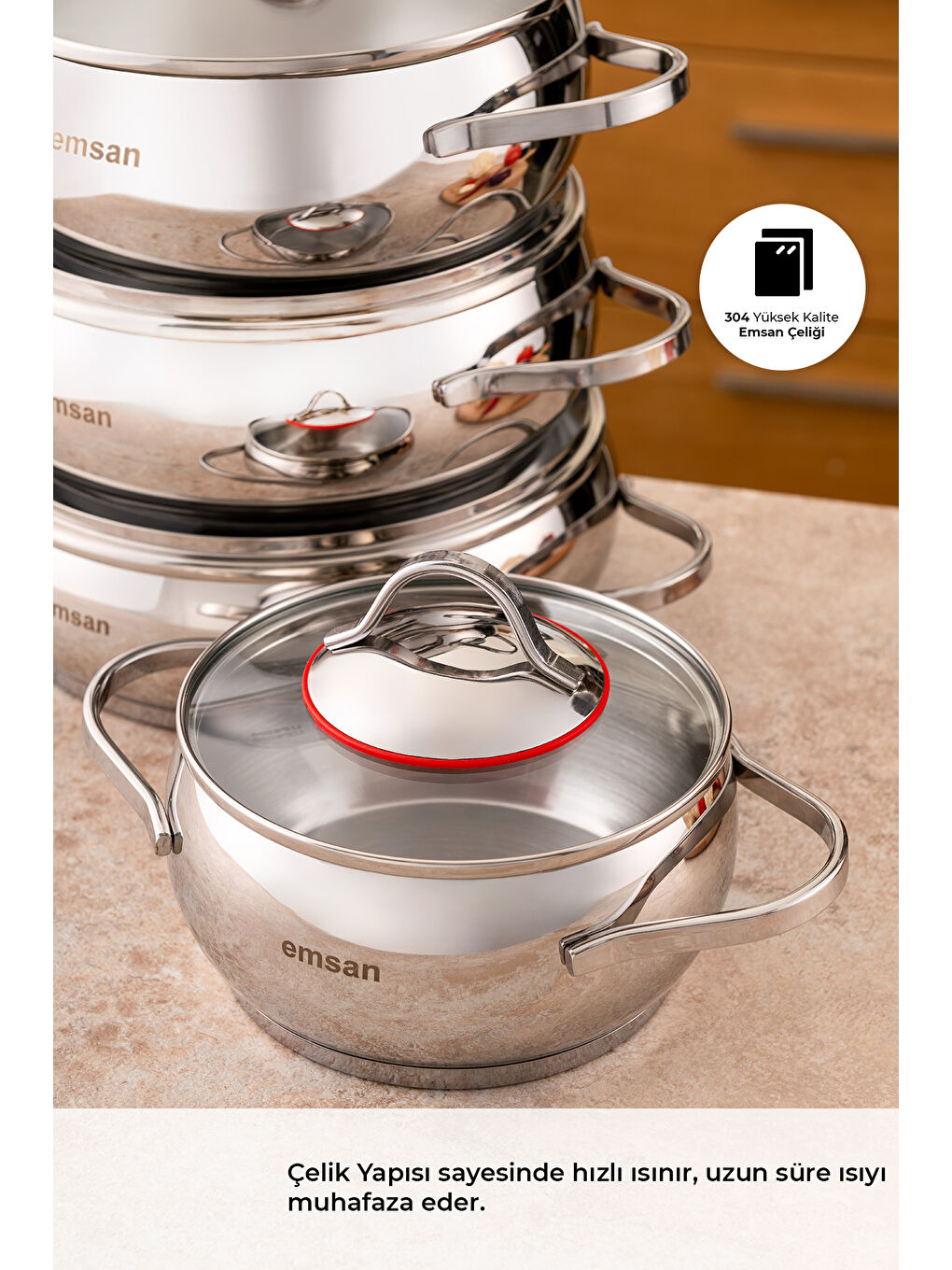 Gri Seylan Tencere Seti 8 Parça-3