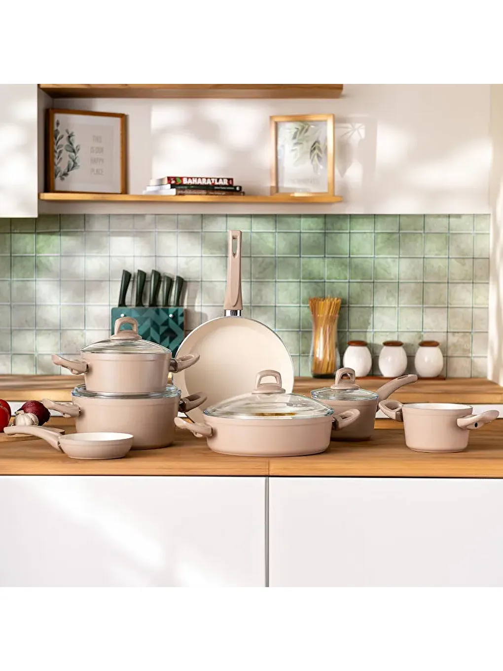 Pembe Crystal 11 Parça Tencere Seti Rosegold-8