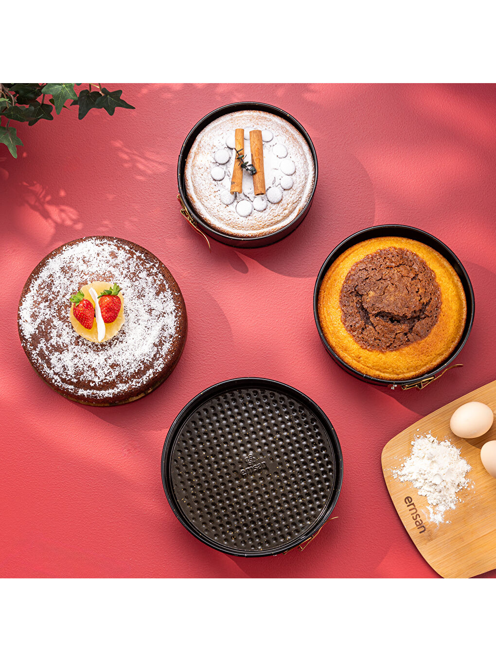 Siyah Circle 3'lü Kek Kalıbı Seti 16-18-20 cm-8