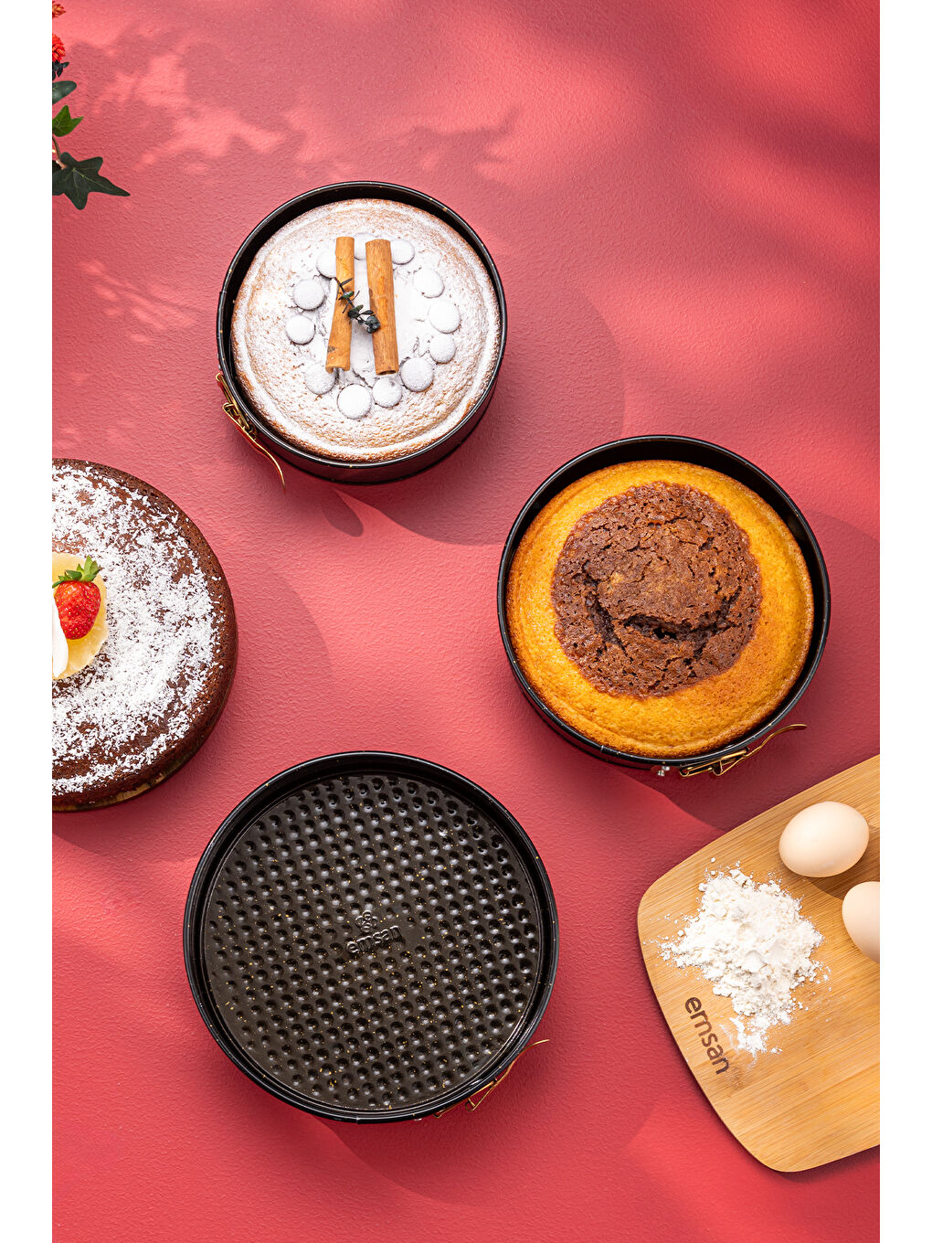 Siyah Circle 3'lü Kek Kalıbı Seti 16-18-20 cm-9