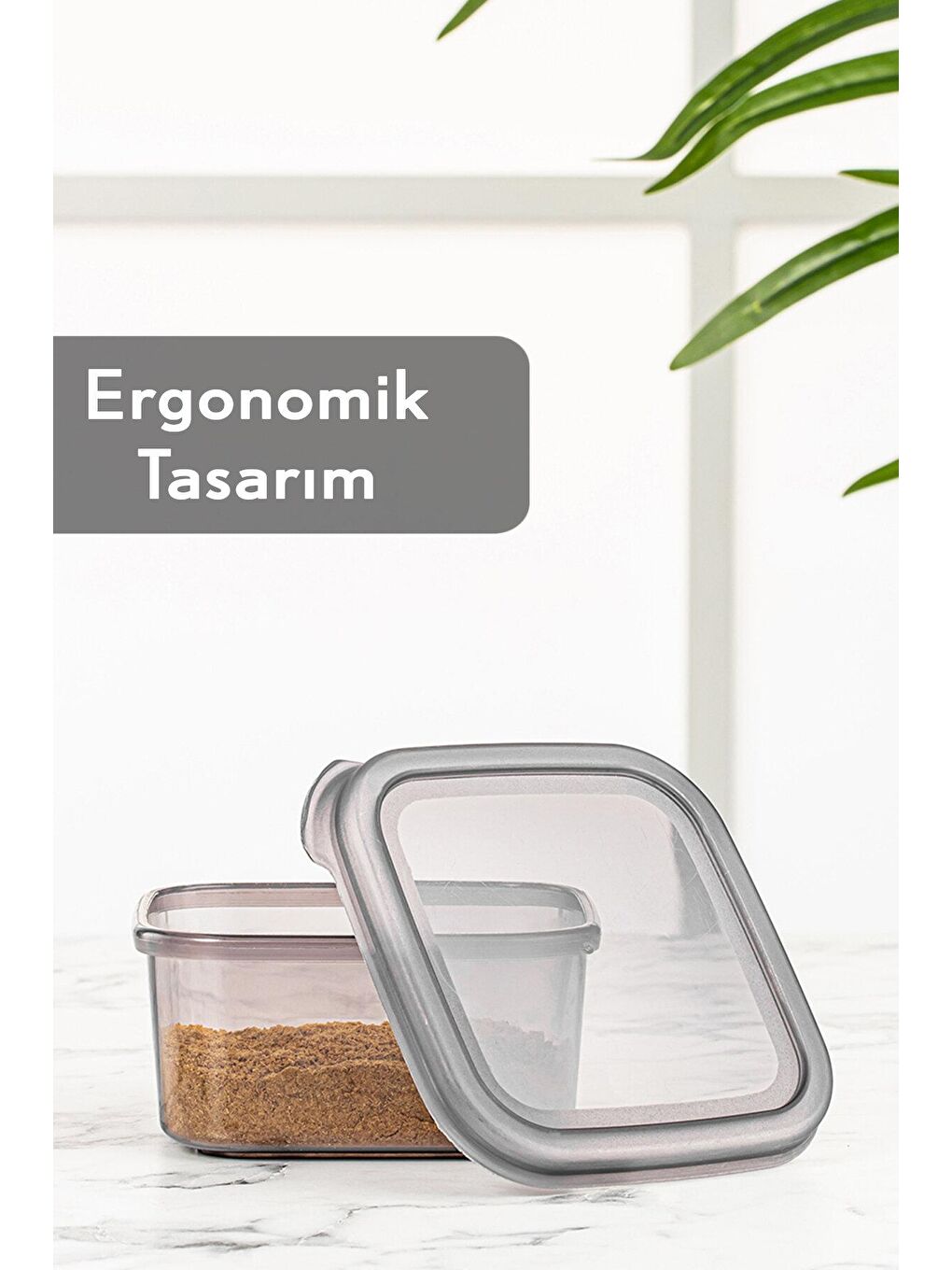 Antrasit 12'li Etiketli Kapaklı Kare Erzak Saklama Kabı Seti Baharatlık Seti 12x 300 ml-3