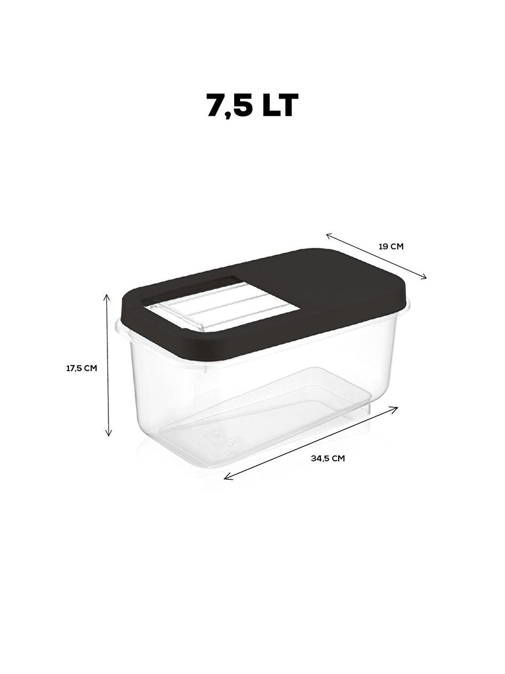 Antrasit 2'li Etiketli 7,5 lt Kayar Kapaklı Deterjan Saklama Kabı