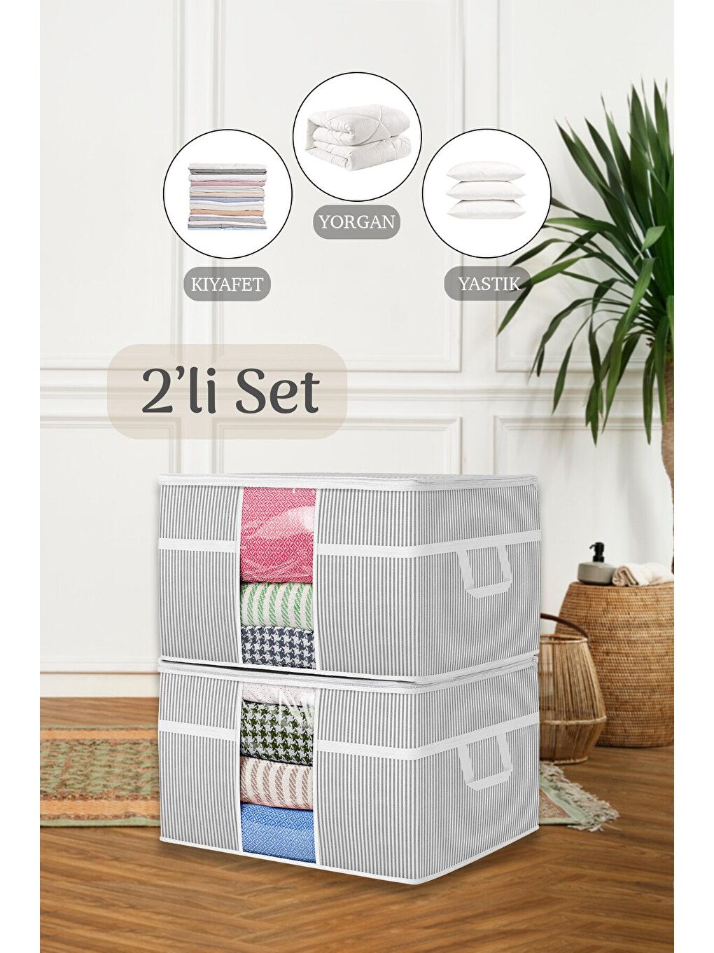 Gri 2'li Mega Boy Pencereli Yorgan Hurcu