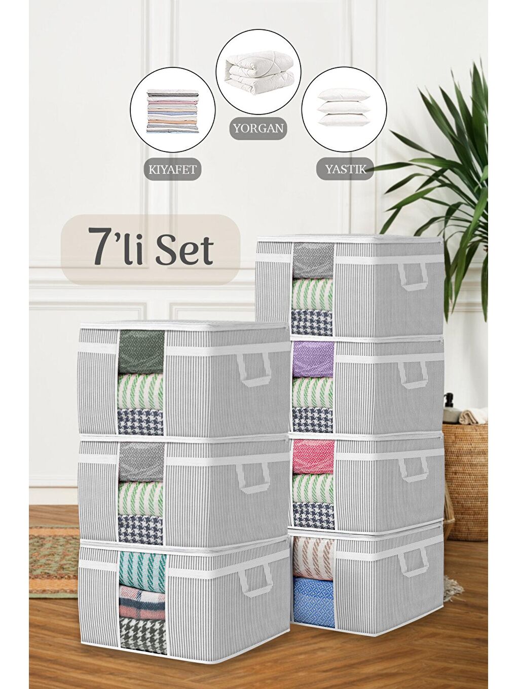 Gri 7'li Maxi Pencereli Baza Altı Hurç 45 x 40 x 30 cm