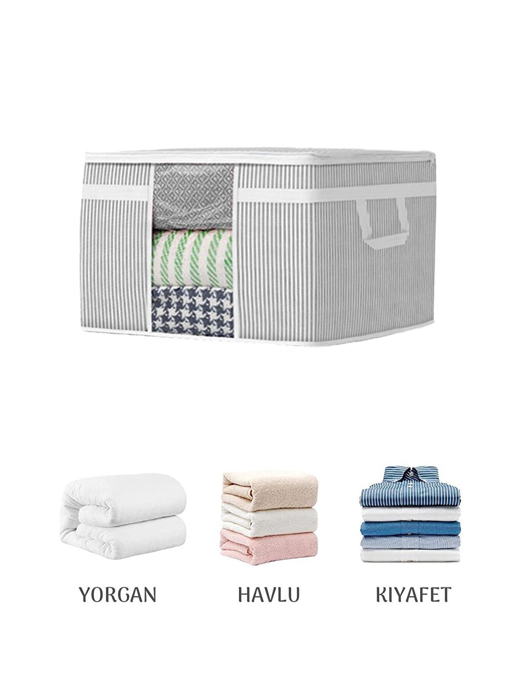 Gri 2'li Maxi Pencereli Baza Altı Hurç 45 x 40 x 30 cm-1