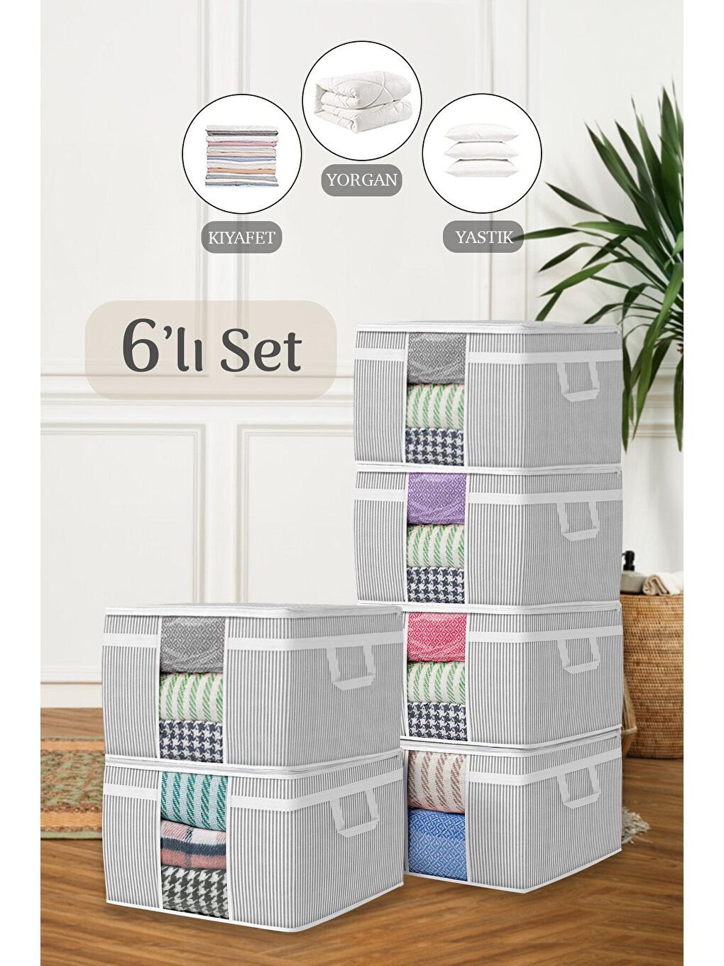 Gri 6'lı Maxi Pencereli Baza Altı Hurç 45 x 40 x 30 cm