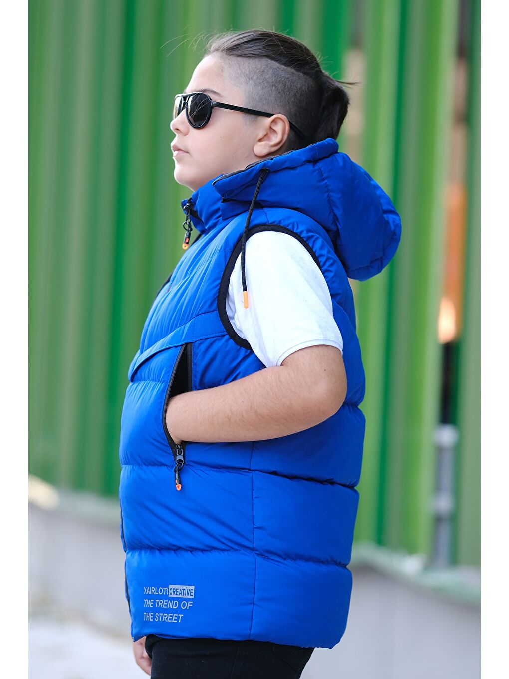 Mavi Kapüşonlu Erkek Çocuk Şişme Yelek YLK 1005Y-3