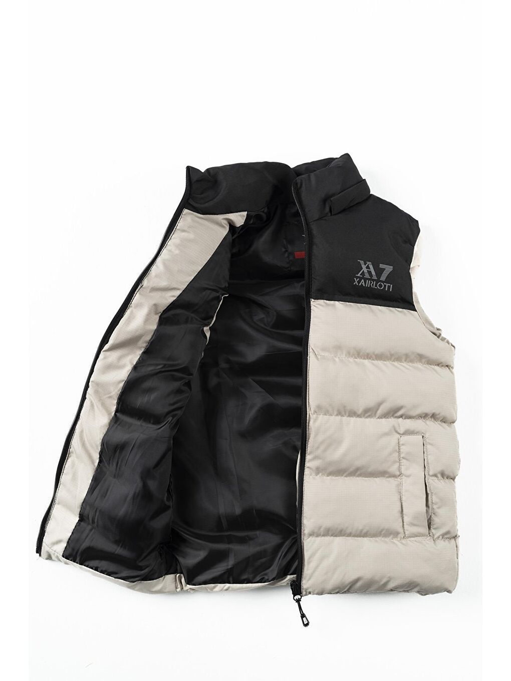 Bej Çıkarılabilir Kapüşonlu Su Geçirmez Erkek Çocuk Şişme Yelek İki Renk-3