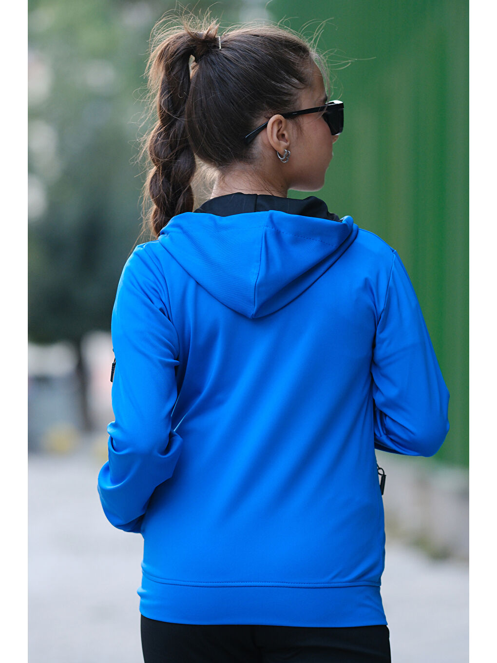 Turkuaz Unısex Dalgıç Kumaş Kapüşonlu Eşofman Takımı ESF 600-3