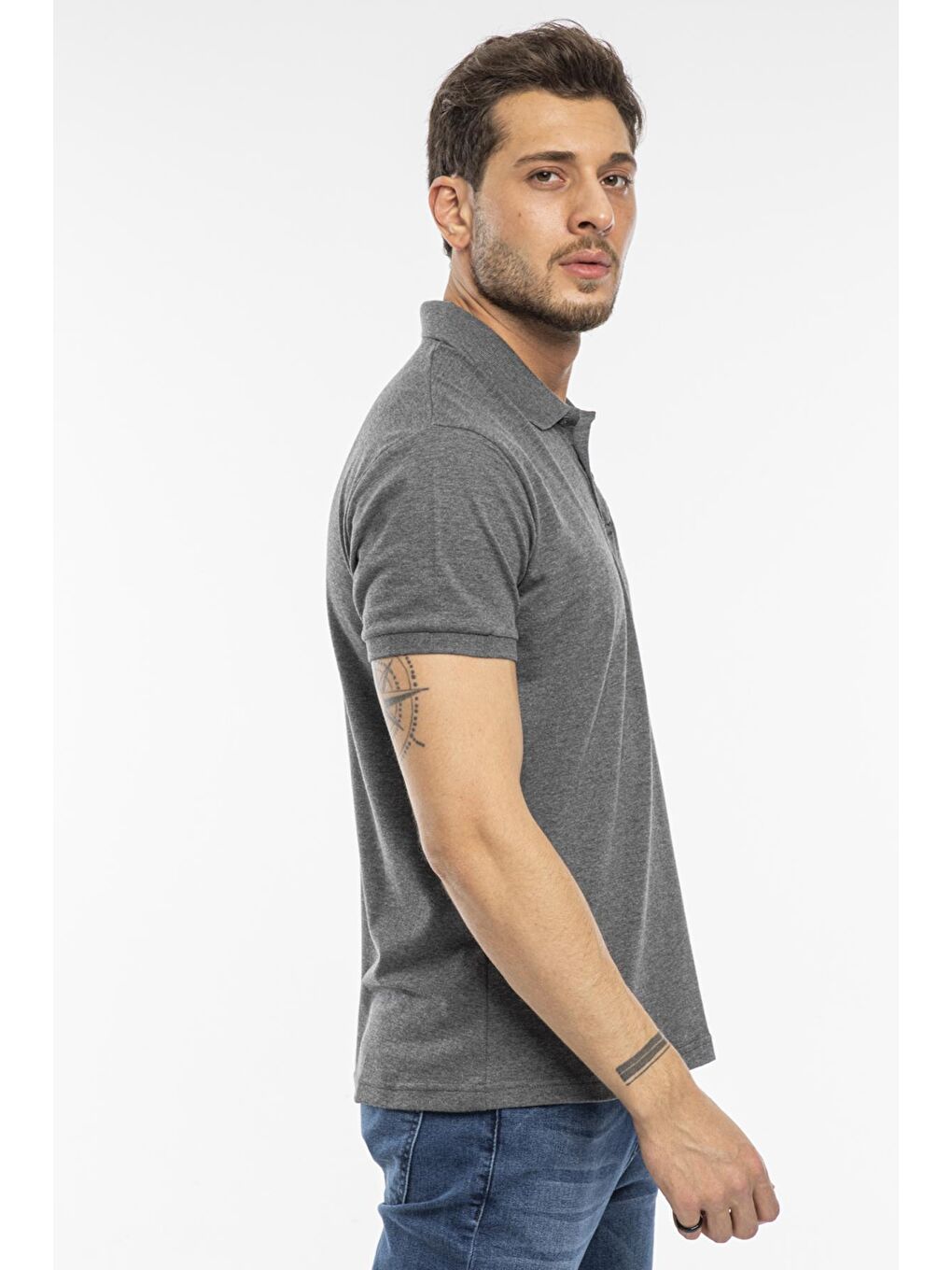 SALVATOR Erkek T-Shirt Antrasit-3