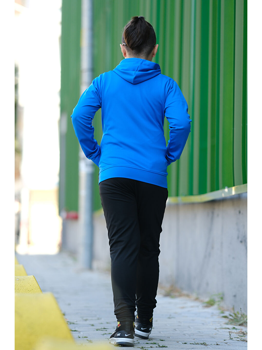 Turkuaz Unısex Dalgıç Kumaş Kapüşonlu Eşofman Takımı ESF 600-7