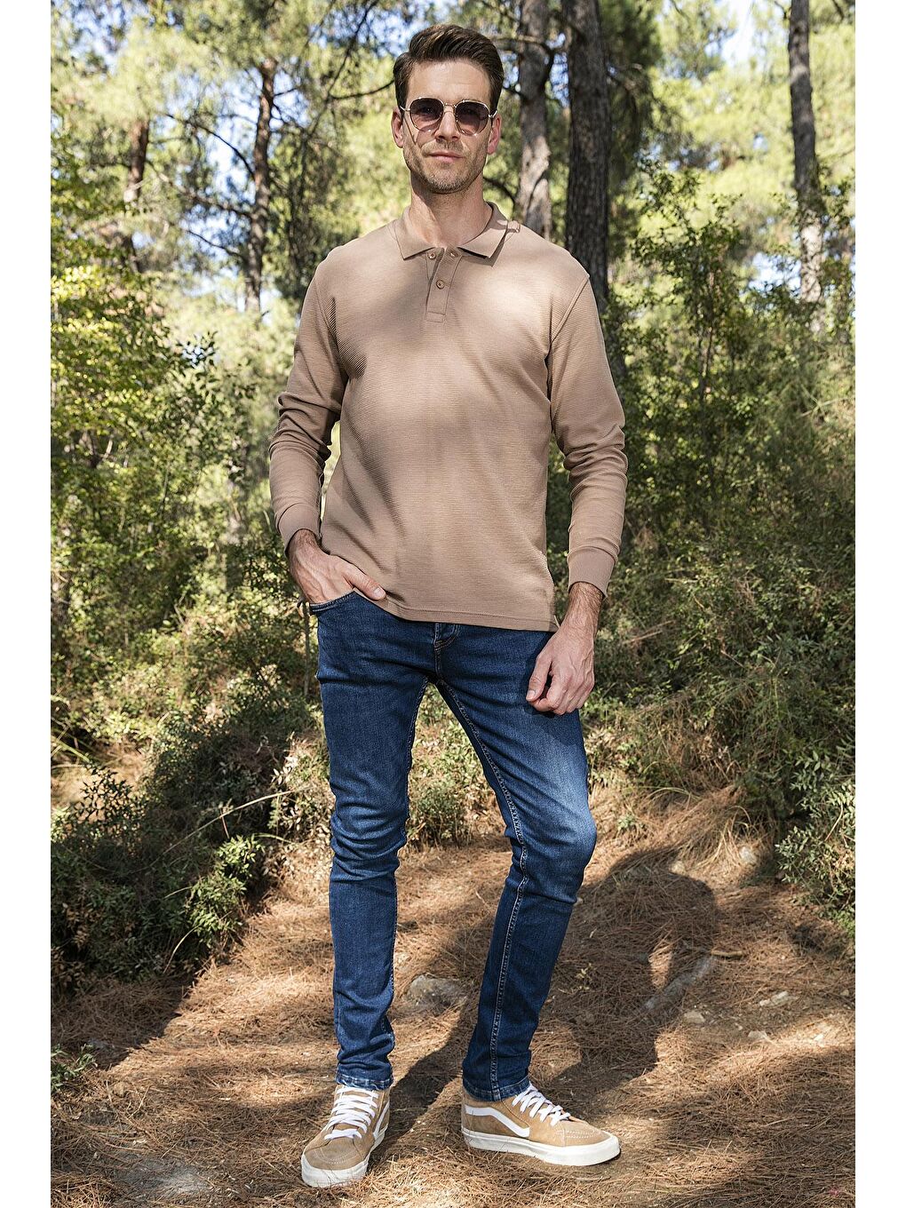 Buratti Çikolata Kahve % 100 Pamuk Relaxed Fit Düğmeli Polo Yaka Sweat 5905501 - 1