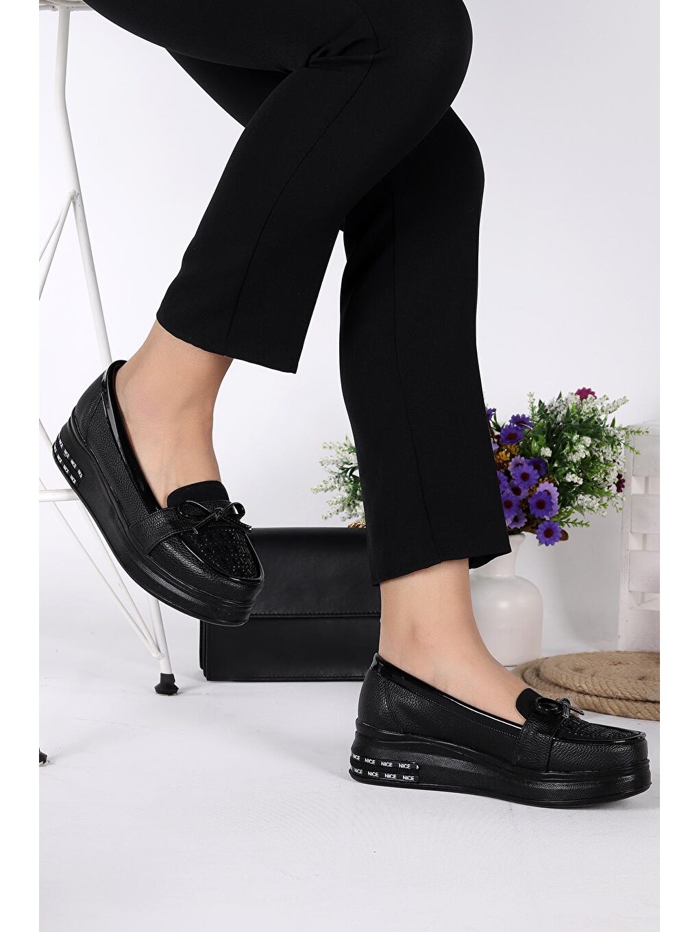 Siyah Kadın Günlük Babet Ayakkabı Cns 3103-2