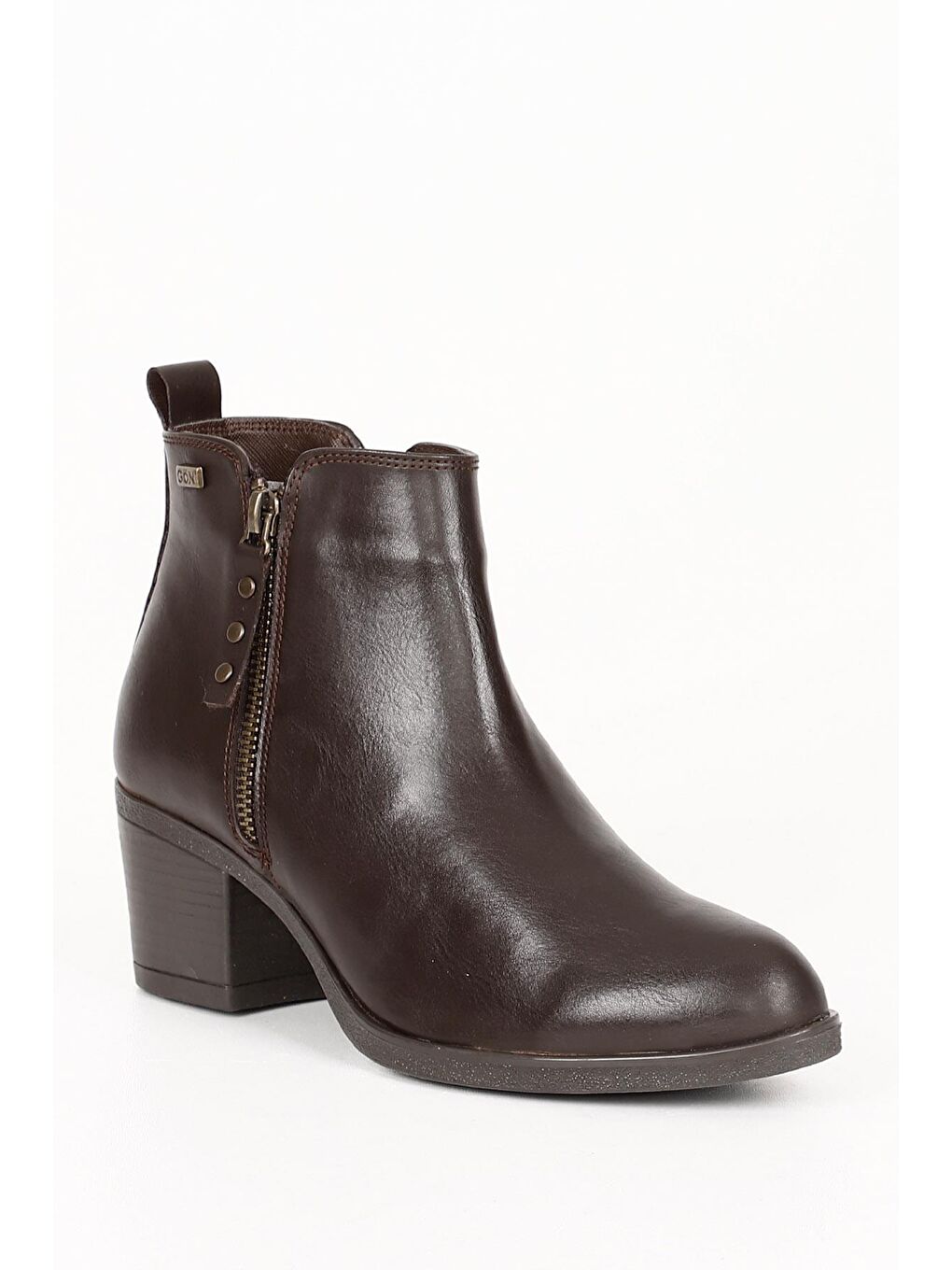 Kahverengi Sivri Burun Kauçuk Taban Topuklu Püsküllü Kadın Günlük Bot 20431-4