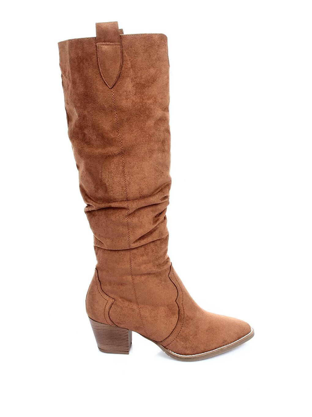 Kahverengi Sivri Burun Topuklu Körüklü Western Kovboy Günlük Kadın Çizme 32241-4