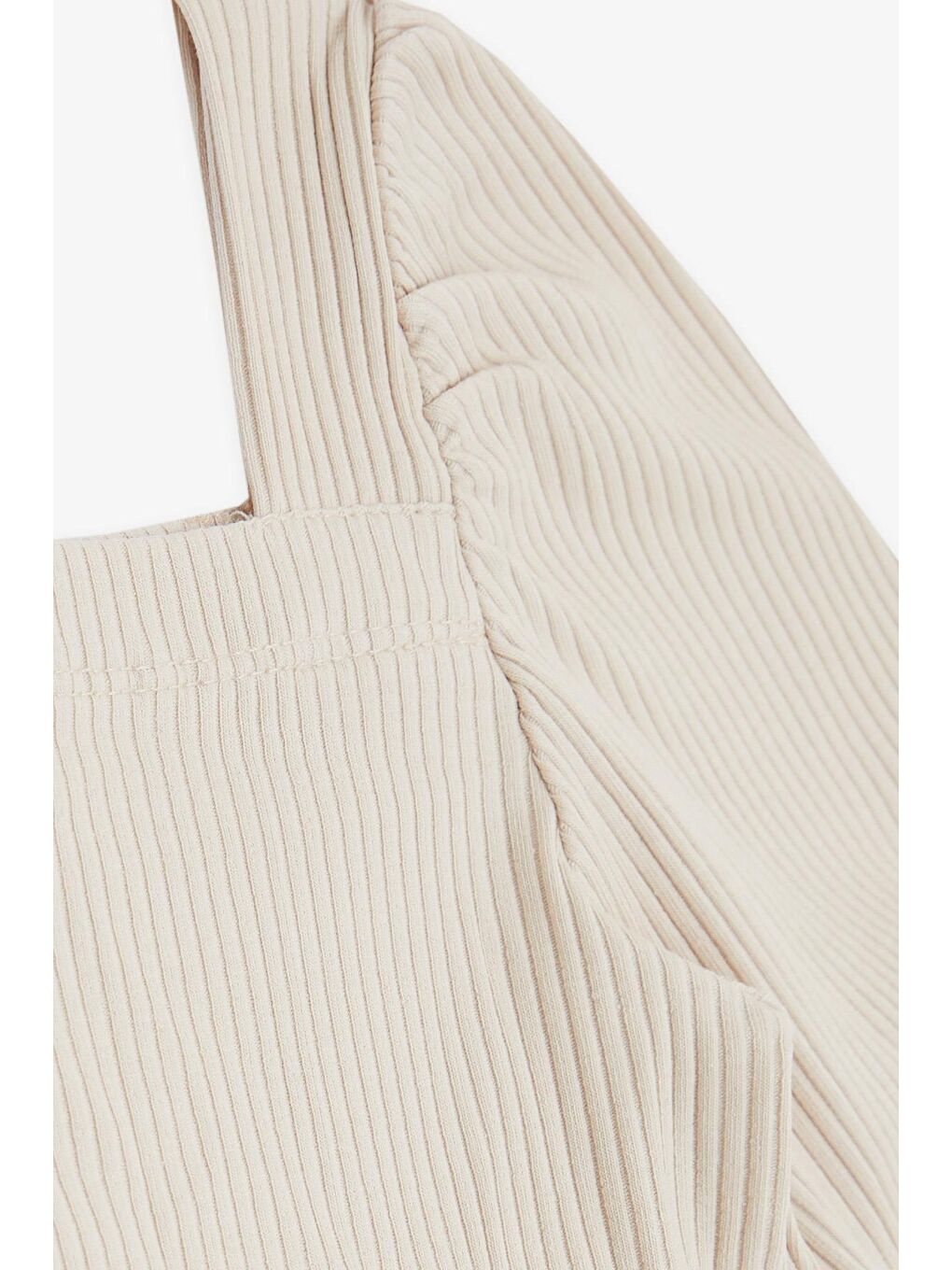 Kız Çocuk Crop Tişört Kare Yaka Bej (8-14 Yaş)-6