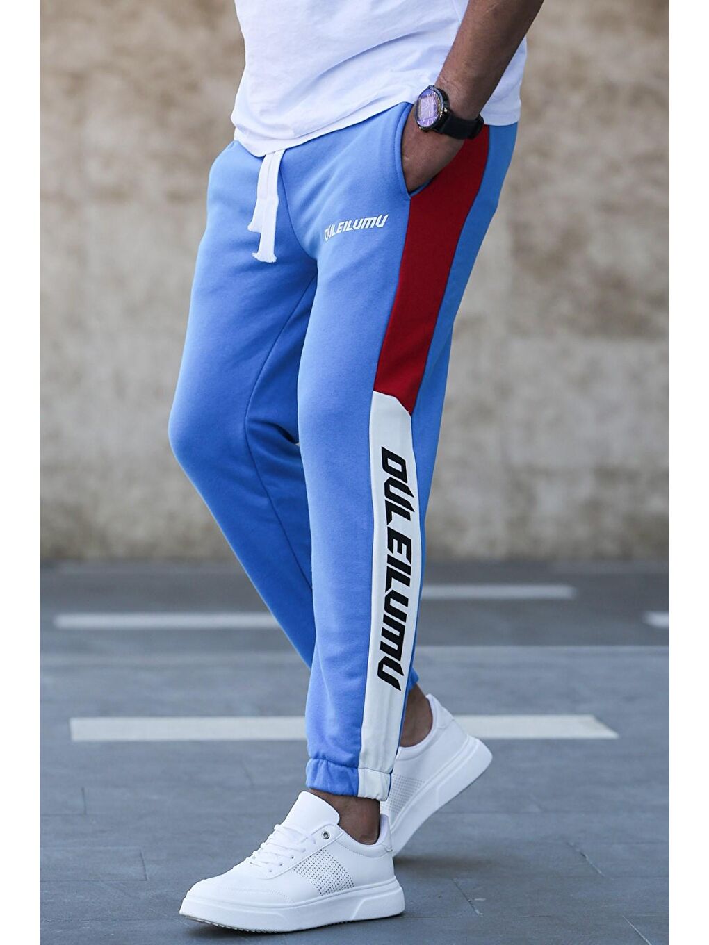 2719 Mavi Eşofman - Yandan Şerit Baskılı-1