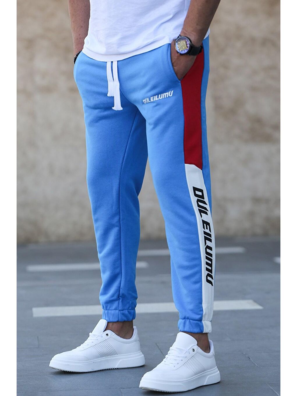 2719 Mavi Eşofman - Yandan Şerit Baskılı-2