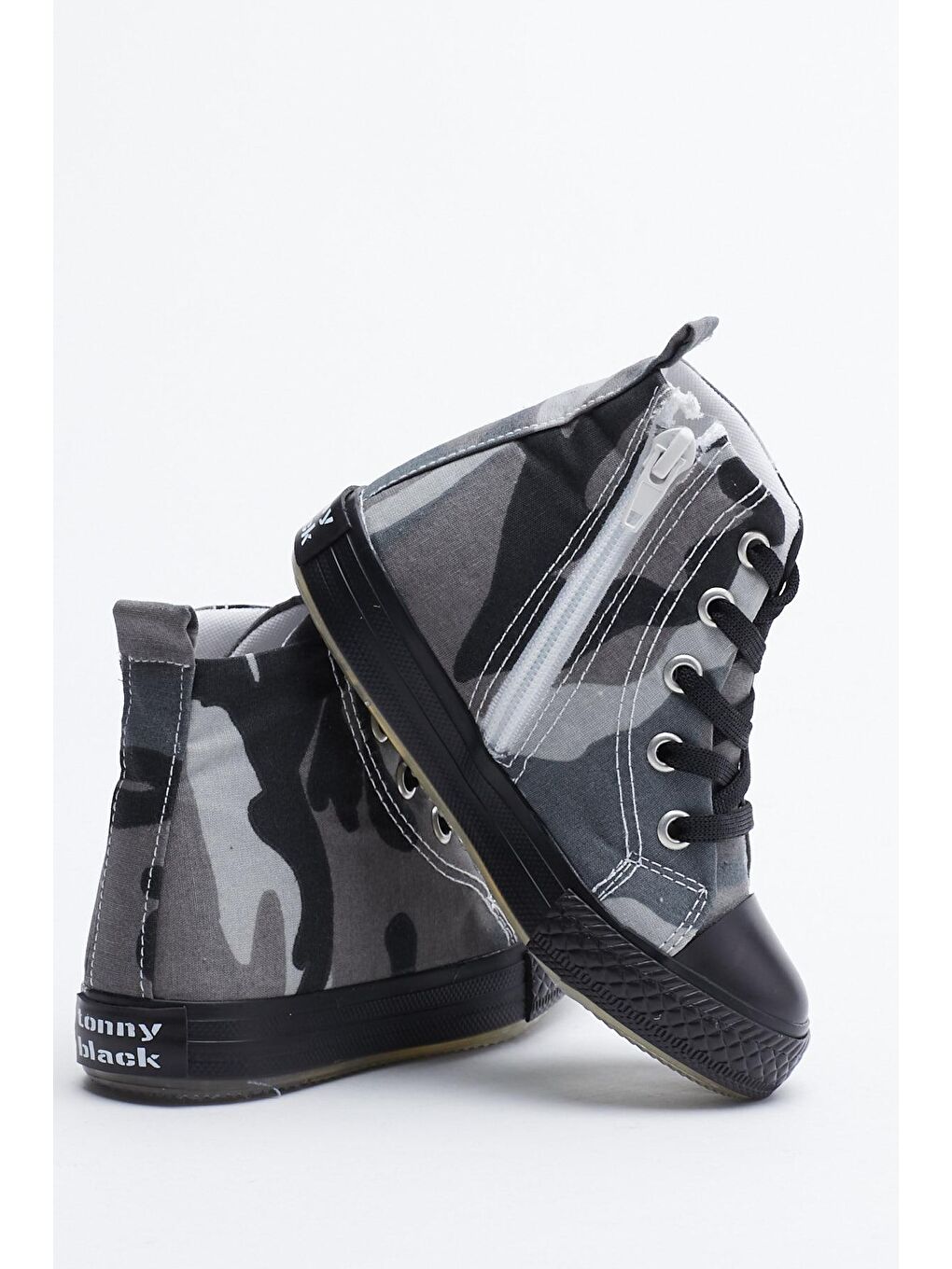 Çocuk Unisex Siyah Yeşil Işıklı Spor Ayakkabı Uzun Tb999-2