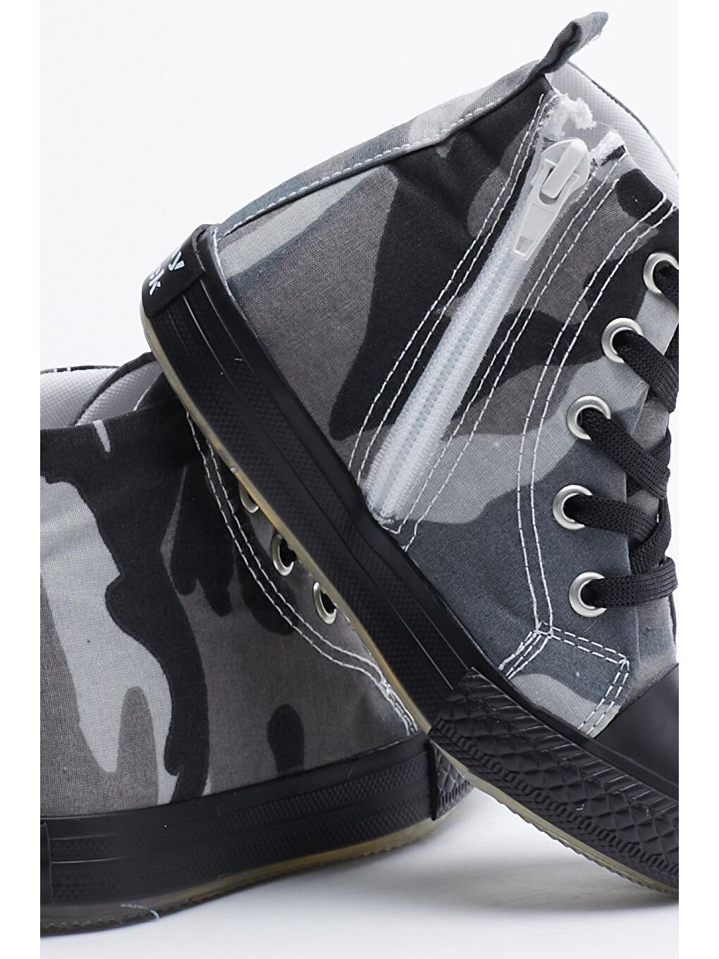 Çocuk Unisex Siyah Yeşil Işıklı Spor Ayakkabı Uzun Tb999-3