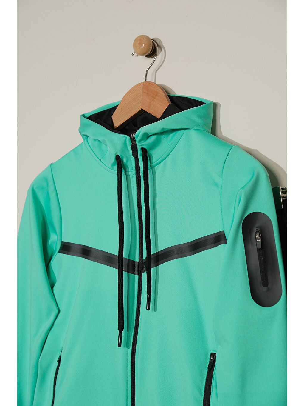 Yeşil Unısex Dalgıç Kumaş Kapüşonlu Eşofman Takımı ESF 600-8