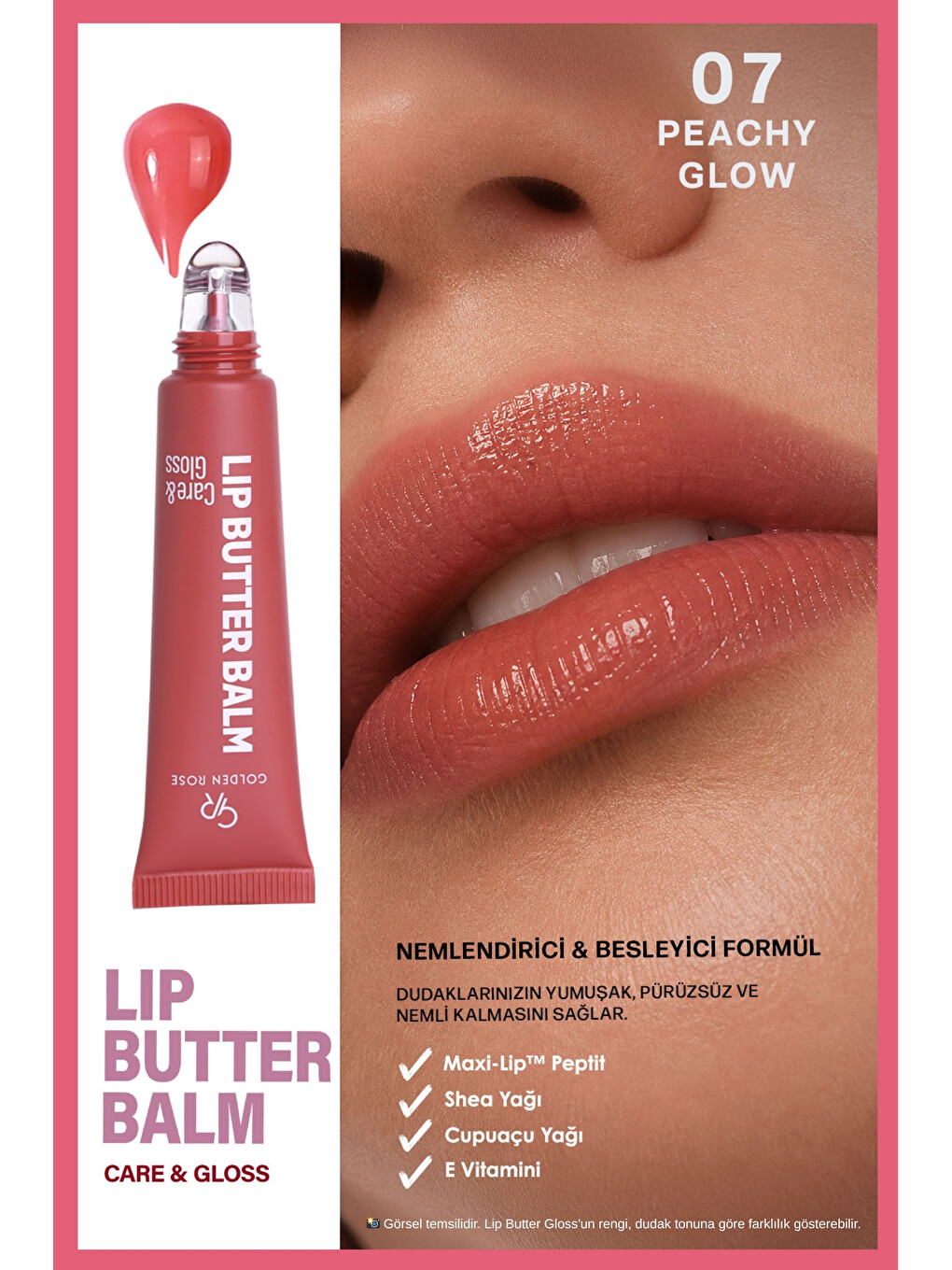 Lip Butter Balm No: 07 Peachy Glow - Nemlendirici Ve Parlatıcı Dudak Balmı