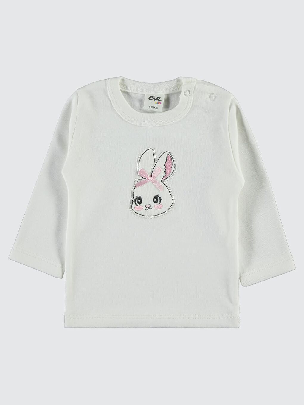 Baby Puan Tavşan Nakışlı 6-18 Ay Takım - Pembe 9-12 Ay